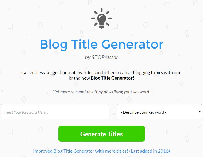 SEOPressor Blog Title Generator